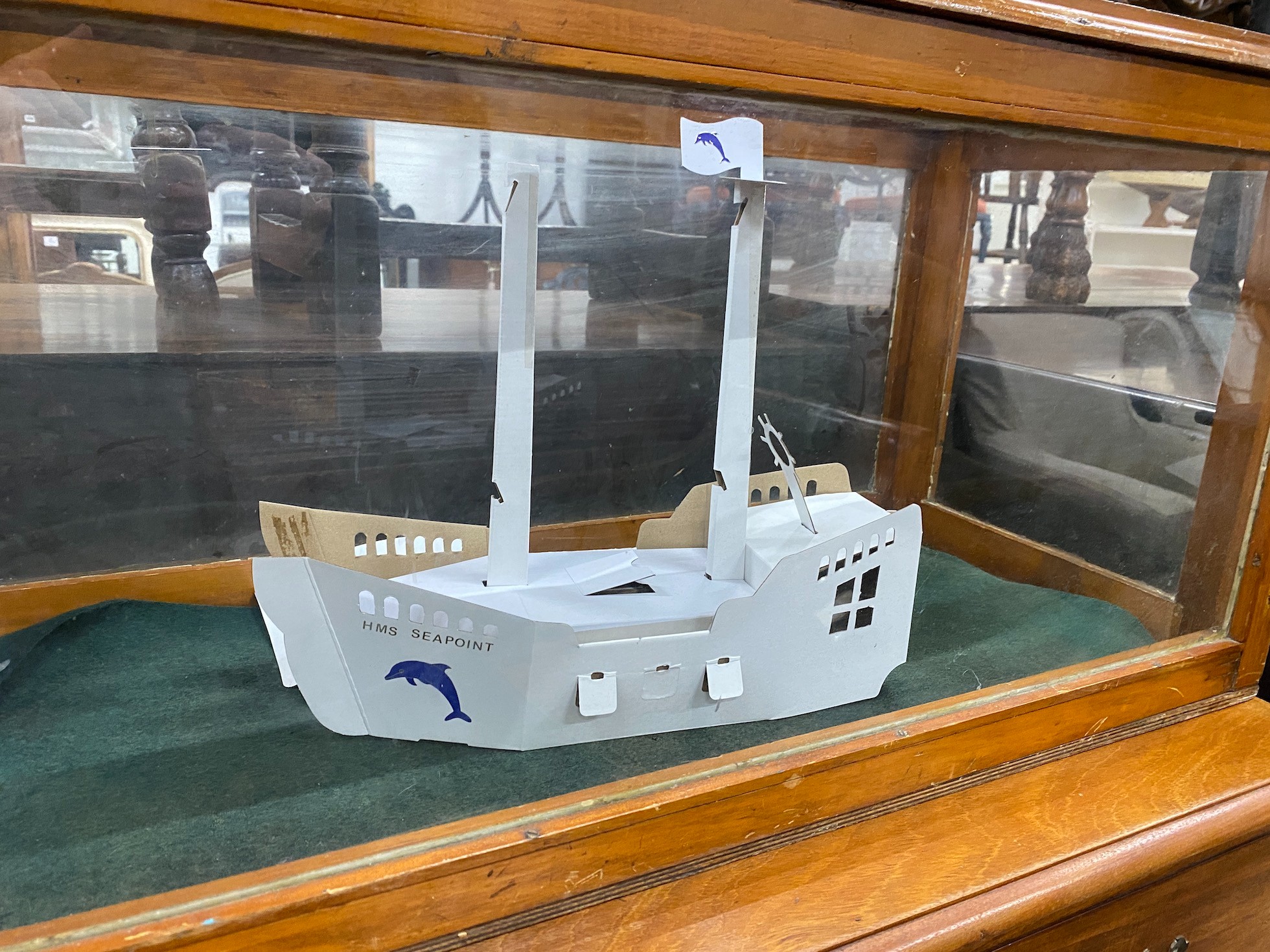 A rectangular glazed table top display case, width 90cm, depth 39cm, height 42cm
